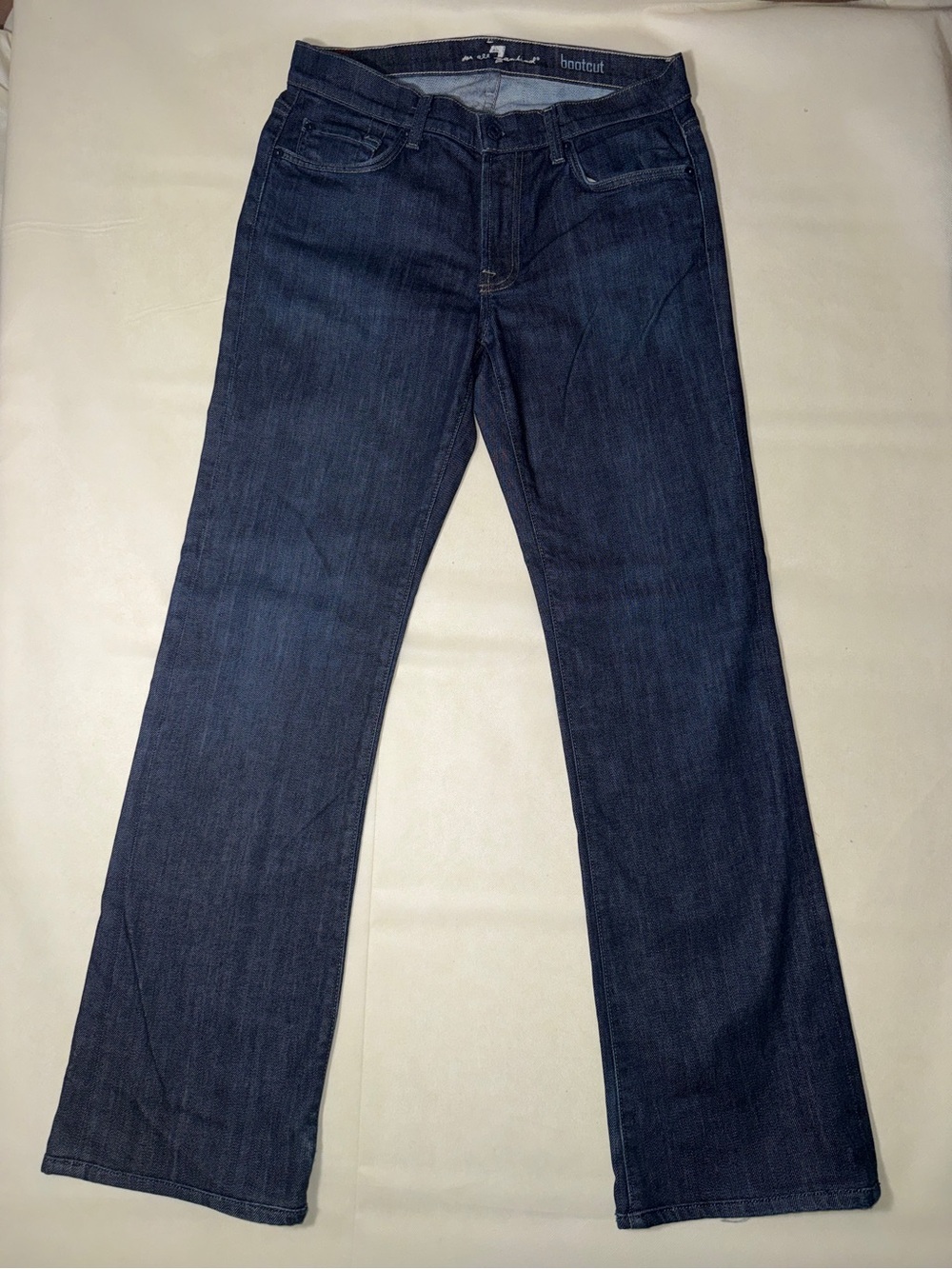 7 For All Mankind Men's Dark Blue Bootcut Jeans Made in USA